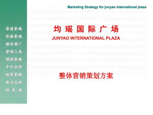 XX国际广场整体营销策划方案