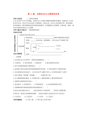 江蘇省鹽都縣郭猛中學(xué)九年級歷史下冊 第11課《東歐社會主義國家的改革》學(xué)案（無答案） 人教新課標(biāo)版