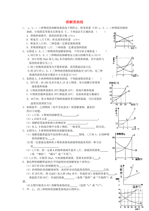 遼寧省凌海市石山初級中學(xué)九年級化學(xué)上冊 難點(diǎn)突破訓(xùn)練 溶解度曲線（無答案） 新人教版