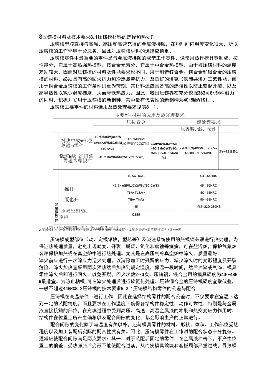 压铸模材料及技术要求_第1页