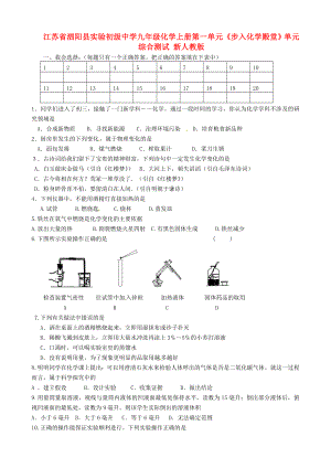 江蘇省泗陽縣實(shí)驗初級中學(xué)九年級化學(xué)上冊 第一單元《步入化學(xué)殿堂》單元綜合測試 （無答案）新人教版（通用）