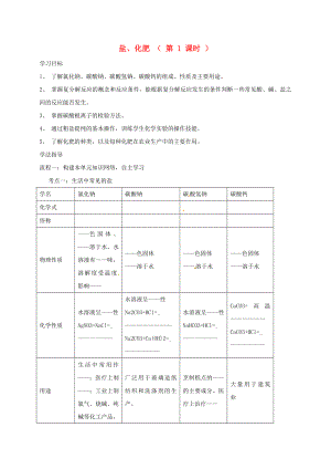 河北省保定市雄縣九年級化學(xué)下冊 第11單元 鹽、化肥（第1課時）復(fù)習(xí)導(dǎo)學(xué)案（無答案）（新版）新人教版（通用）