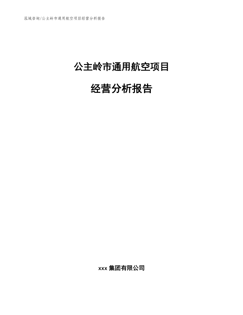 公主岭市通用航空项目经营分析报告参考模板_第1页