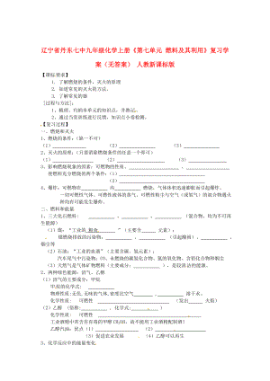 遼寧省丹東七中九年級化學上冊《第七單元 燃料及其利用》復習學案（無答案） 人教新課標版