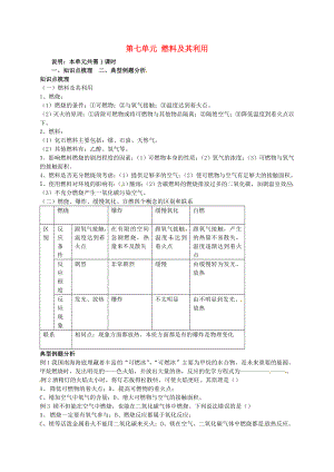 河南省汝州市王寨鄉(xiāng)第二初級中學九年級化學上冊 第七單元 燃料及其利用教案 （新版）新人教版