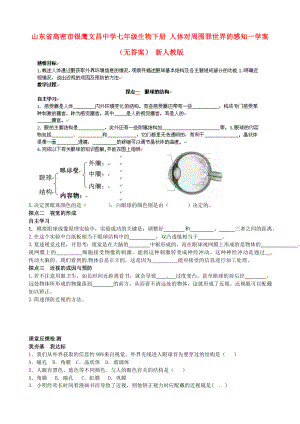 山東省高密市銀鷹文昌中學(xué)七年級生物下冊 人體對周圍罪世界的感知一學(xué)案（無答案） 新人教版