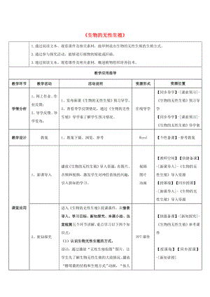 八年級生物下冊 第二十一章 第一節(jié)《生物的無性生殖》教師教學(xué)應(yīng)用指導(dǎo) （新版）蘇教版