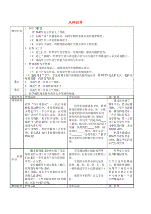 黑龍江省哈爾濱市第四十一中學(xué)八年級生物上冊 從種到界教案 （新版）新人教版