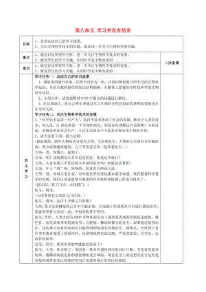 陜西省西安交大陽光中學(xué)八年級生物下冊 第八單元 學(xué)習(xí)并沒有結(jié)束學(xué)案（無答案） 新人教版