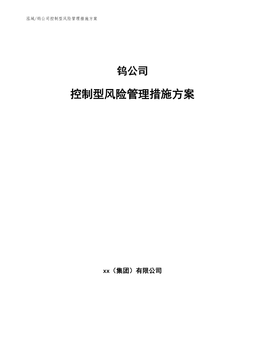 钨公司控制型风险管理措施方案【范文】_第1页