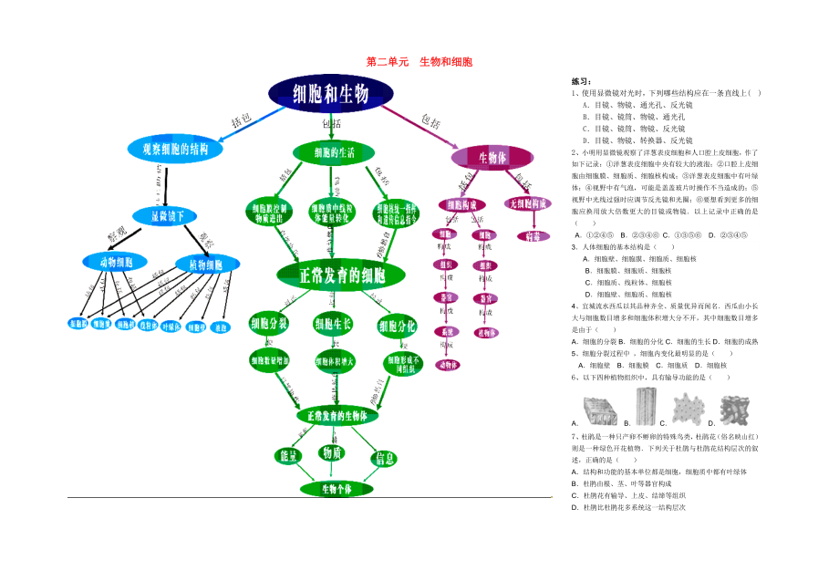 湖北省宜昌市2020屆中考生物會考專題 生物和細(xì)胞復(fù)習(xí)學(xué)案（無答案）_第1頁