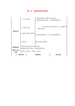 內(nèi)蒙古烏蘭浩特市第十二中學(xué)八年級生物下冊《第七單元 第二章 第3節(jié) 基因的顯性和隱性》教案 新人教版