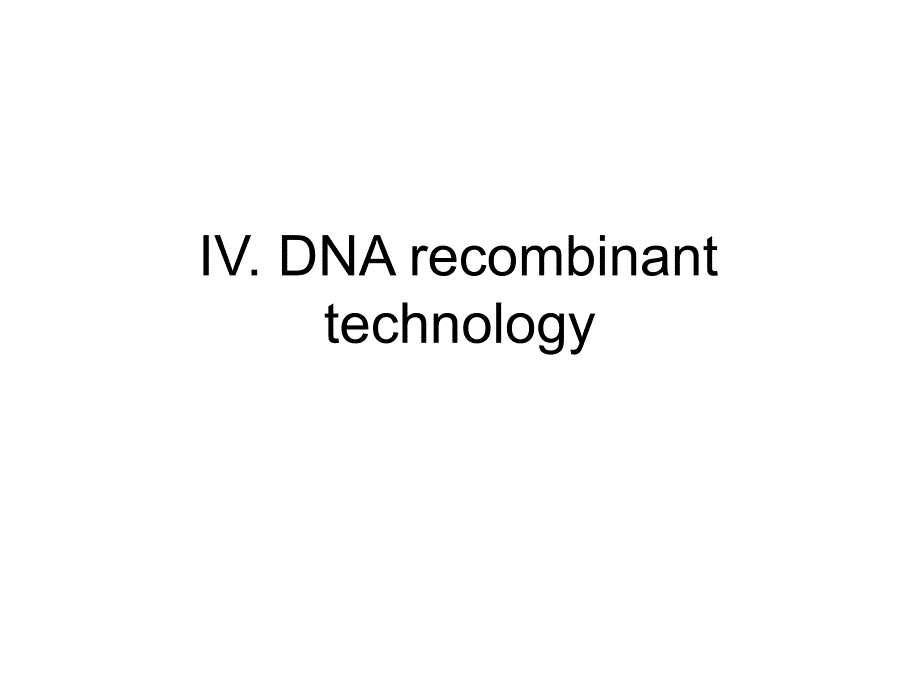 分子遗传学理论与技术基础ChapterIV.DNArecombinanttechnologyPPT课件_第1页