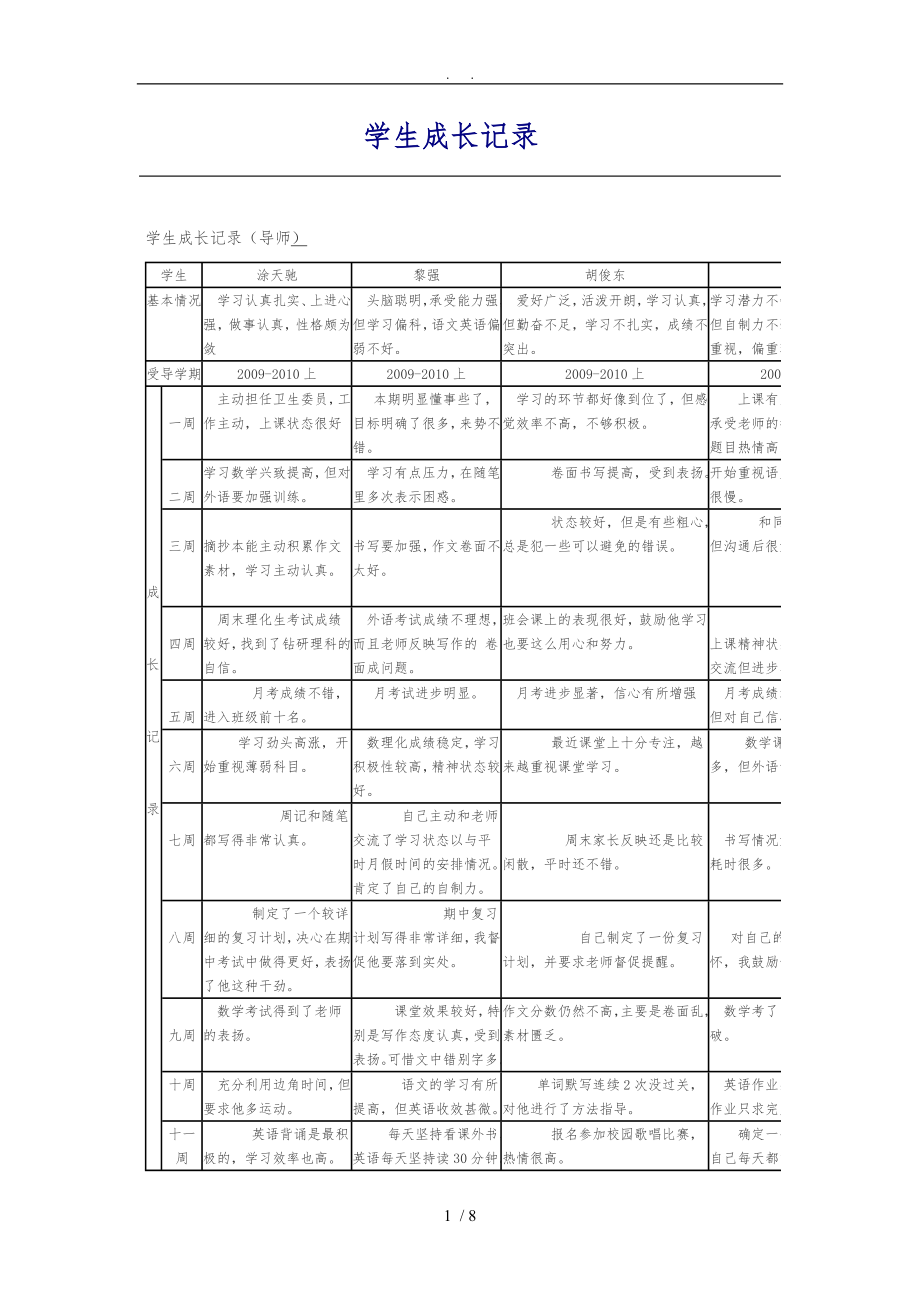 学生受导成长记录文本_第1页