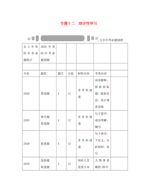 中考命題研究貴陽2020中考語文 專題十二 綜合性學習（無答案）