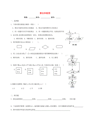 福建省福州市高中数学 第一章 算法初步 1.1 算法与程序框图练习（无答案）新人教A版必修3（通用）