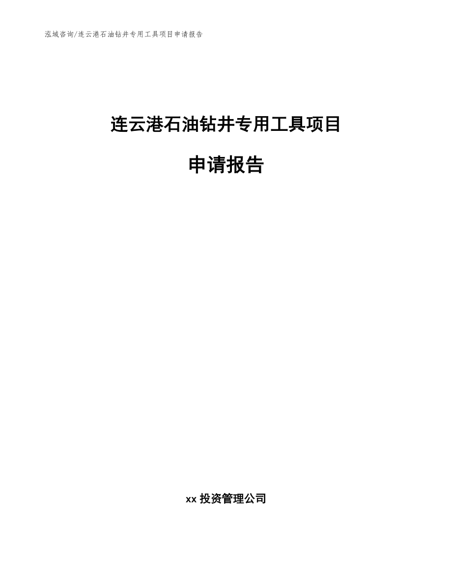 连云港石油钻井专用工具项目申请报告_第1页