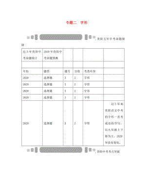 中考命題研究貴陽2020中考語文 專題二 字形（無答案）