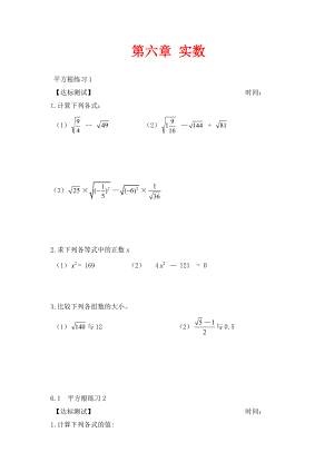 人教版數(shù)學七年級下冊 第六章 實數(shù)實數(shù)同步練習