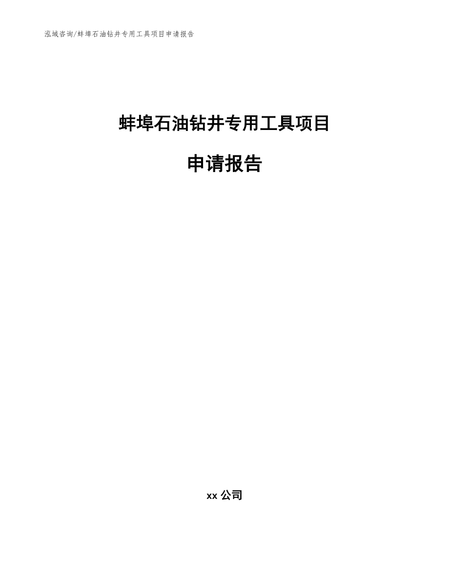蚌埠石油钻井专用工具项目申请报告_第1页