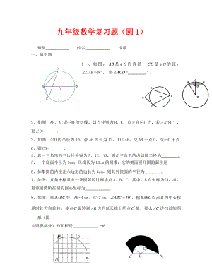 九年级数学复习题（圆1）（通用）