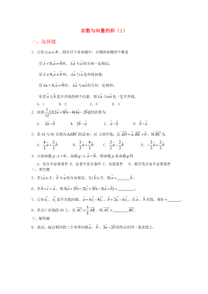 廣西陸川縣中學(xué)高一數(shù)學(xué)下學(xué)期 第4章 實數(shù)與向量的積（1）同步作業(yè) 大綱人教版（通用）