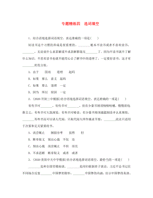 中考命題研究貴陽2020中考語文 專題精練四 選詞填空（無答案）（通用）