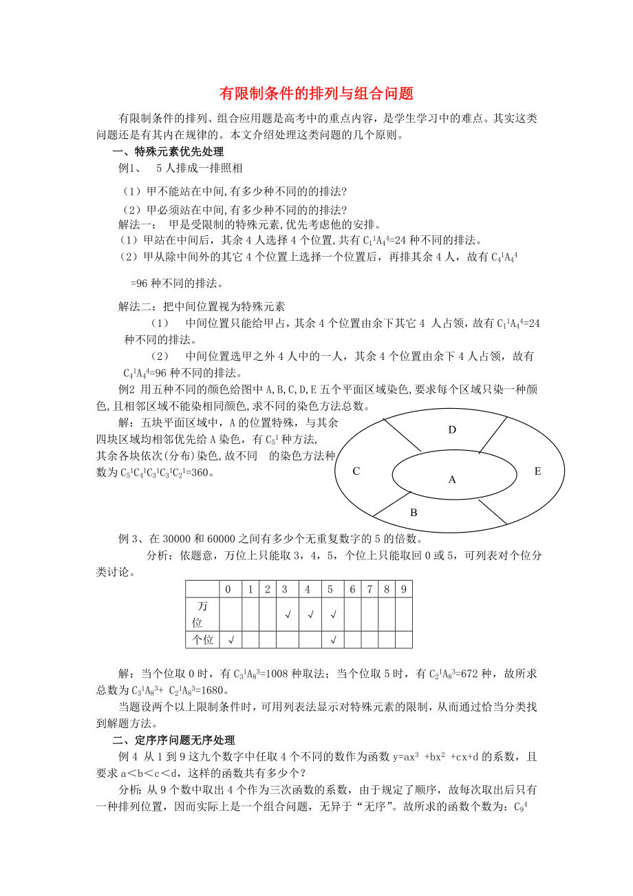 有限制條件的排列與組合問題 新課標(biāo) 人教版（通用）_第1頁(yè)