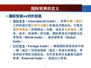 国际贸易及管理知识定义