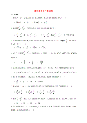 山東省淄博市淄川般陽中高中數(shù)學 第二章 圓錐曲線與方程綜合測試題 新人教版選修1-1（通用）
