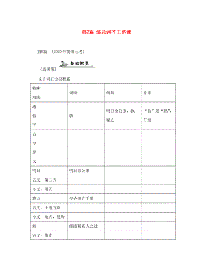 中考命題研究貴陽2020中考語文 第7篇 鄒忌諷齊王納諫（無答案）