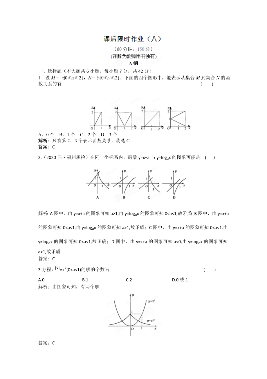 2020屆高三數(shù)學(xué)一輪復(fù)習(xí)練習(xí) 2.6 課后限時作業(yè)_第1頁