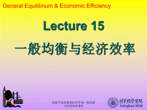 武康平高级微观经济学15一般均衡与经济效率课件