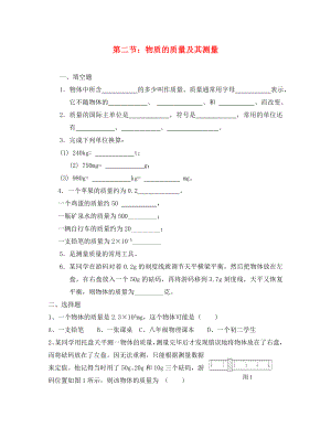 八年級(jí)物理上冊(cè) 第二章 物質(zhì)世界的尺度、質(zhì)量和密度 二 物體的質(zhì)量及其測(cè)量課時(shí)訓(xùn)練 北師大版