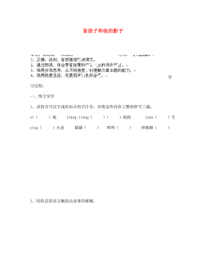 江蘇省南京市溧水縣東廬中學(xué)2020年秋七年級(jí)語文上冊(cè) 盲孩子和他的影子學(xué)案（無答案） 新人教版