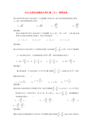 2020高考數(shù)學(xué) 全國(guó)各地模擬試題分類匯編9 圓錐曲線1 文