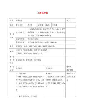 廣西中峰鄉(xiāng)育才中學(xué)七年級語文上冊 18 小溪流的歌教案 語文版（通用）