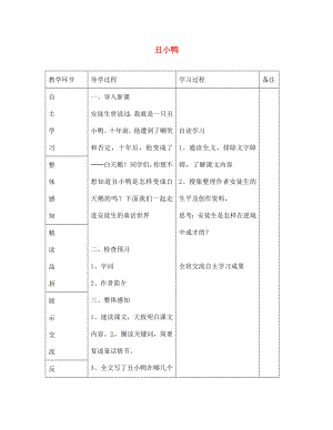 山東省臨沂市蒙陰縣第四中學七年級語文下冊 第3課《丑小鴨》導學案（無答案） 新人教版（通用）