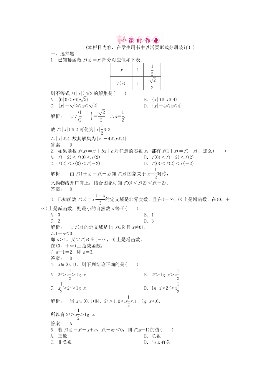 2020高三數(shù)學(xué)一輪復(fù)習(xí) 第二章 第5課時(shí)練習(xí) 理 新人教A版_第1頁