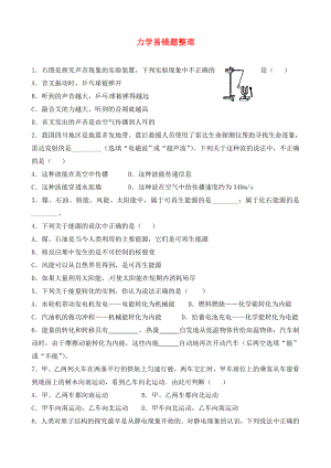 2020中考物理 力學(xué)易錯題（無答案）