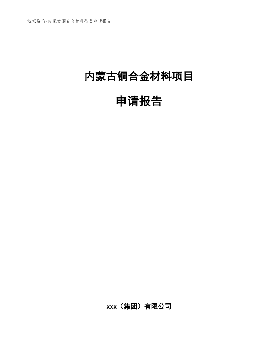 内蒙古铜合金材料项目申请报告（参考范文）_第1页