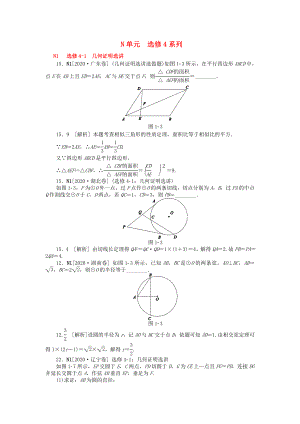 2020年高考數(shù)學一輪復習 N單元 選修4系列 理