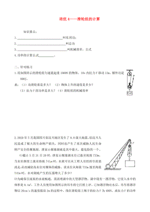 北京市延慶縣十一學(xué)校中考物理專題復(fù)習(xí) 培優(yōu)4——滑輪組的計(jì)算