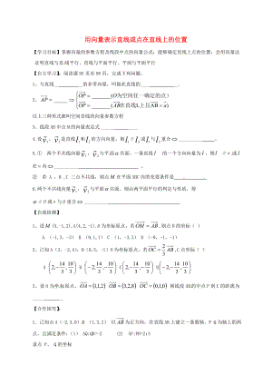 山东省乐陵市高中数学 第三章 空间向量与立体几何 3.2.1 用向量表示直线或点在直线上的位置学案（无答案）新人教A版选修2-1（通用）