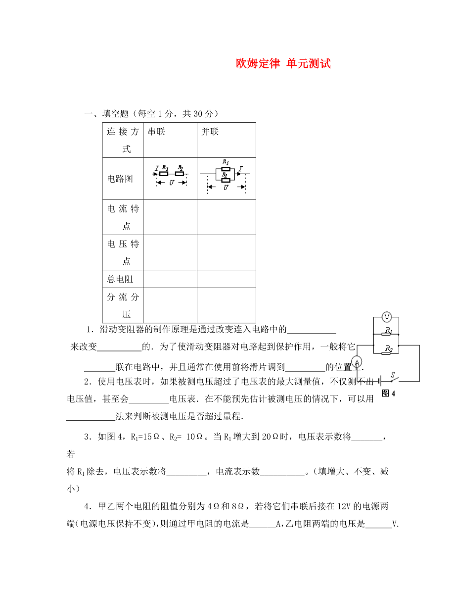 八年級(jí)物理《第七章 歐姆定律》單元測試題附答案人教版_第1頁