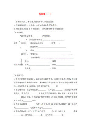 內(nèi)蒙古準格爾旗第十中學2020屆中考物理一輪專題復習 6 熱現(xiàn)象（一）學案（無答案）