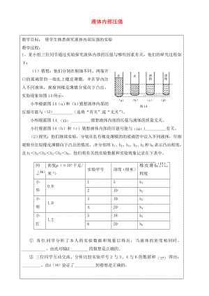 上海市羅涇中學(xué)2020屆九年級物理上冊 第4周 液體內(nèi)部壓強教學(xué)案2（無答案）