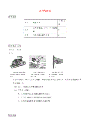 上海市各區(qū)縣2020屆中考物理總復(fù)習(xí) 壓力和壓強（無答案）