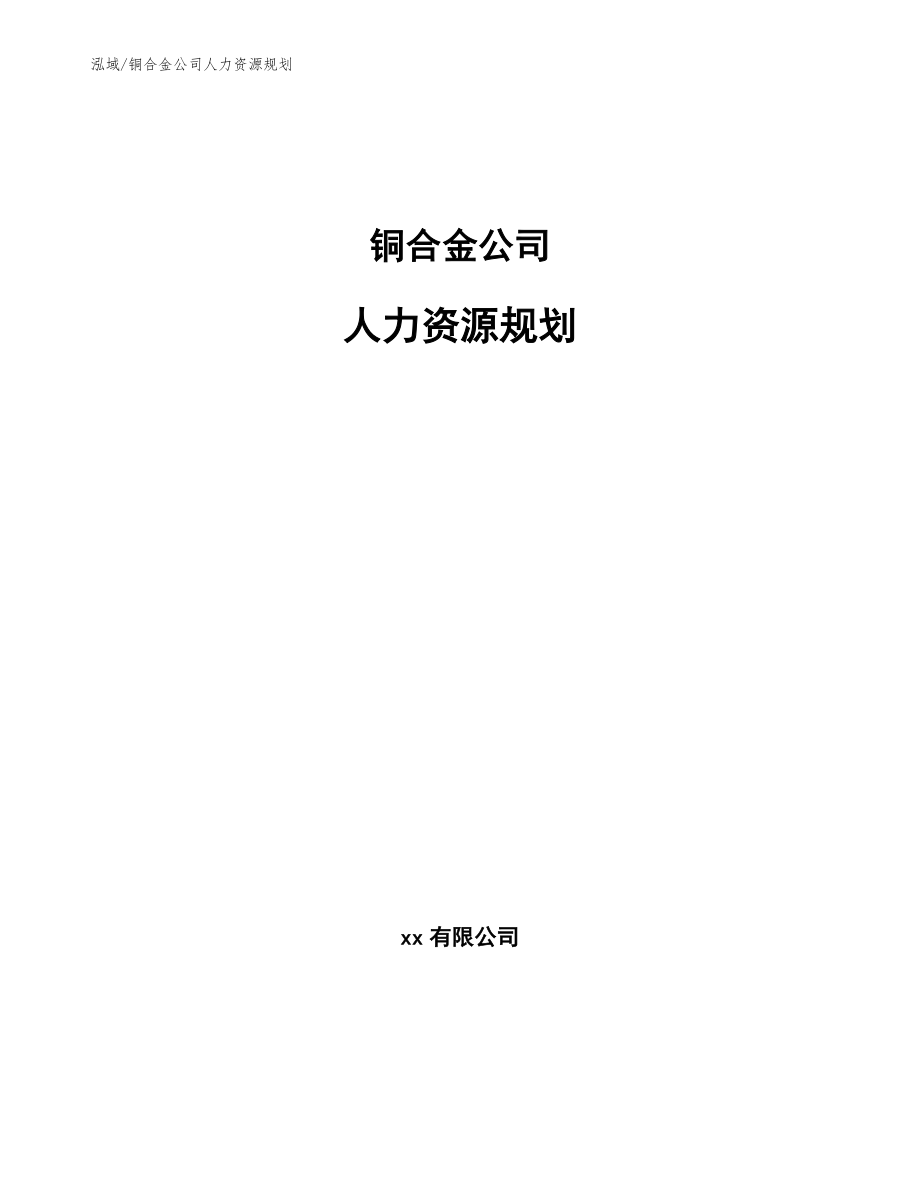 铜合金公司人力资源规划【范文】_第1页