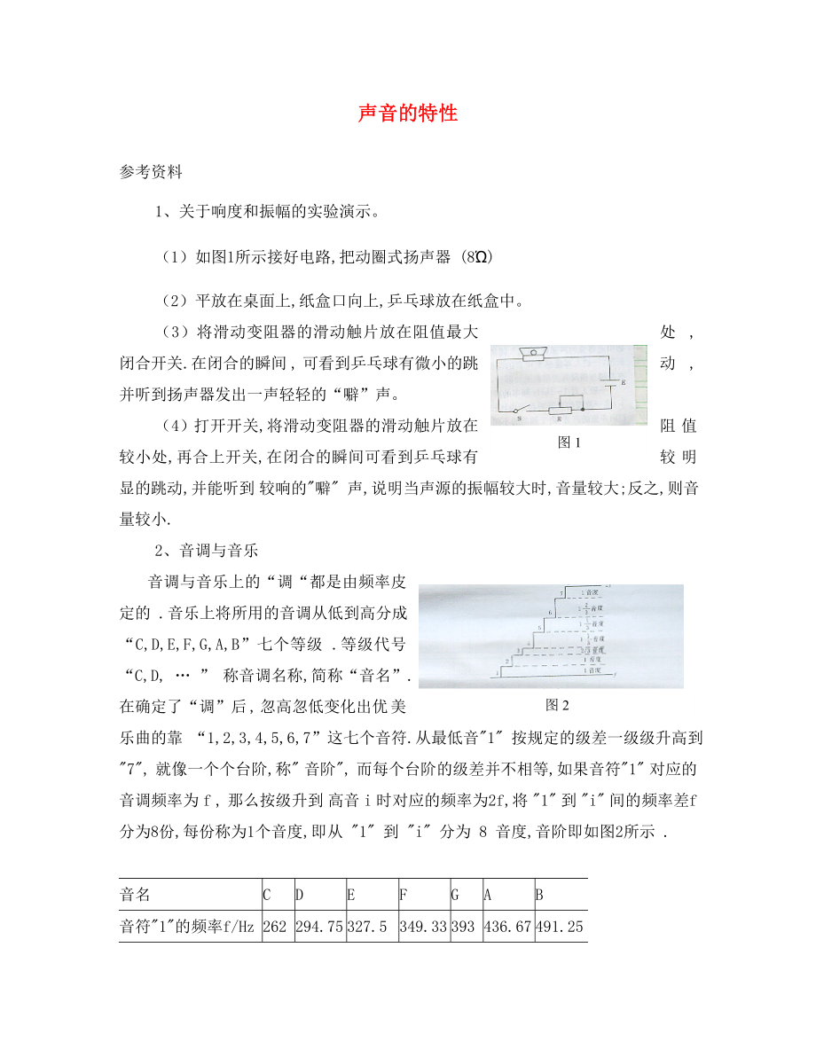 八年级物理全册3.2声音的特性拓展素材新版沪科_第1页